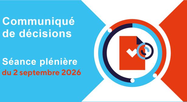 Séance plénière du 2 septembre 2026