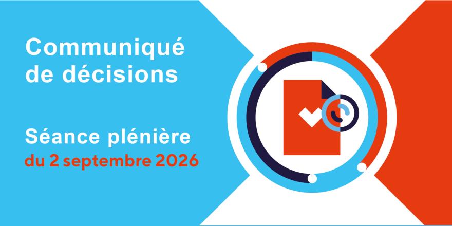 Séance plénière du 2 septembre 2026